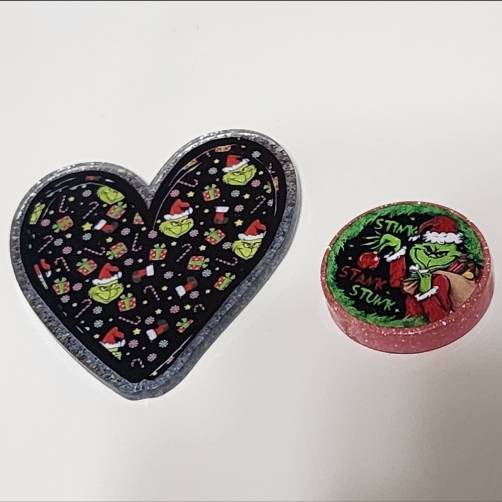 Acrylic Christmas‎ Flatback Glitterback Focal Bead Grin Green Monster Crafts